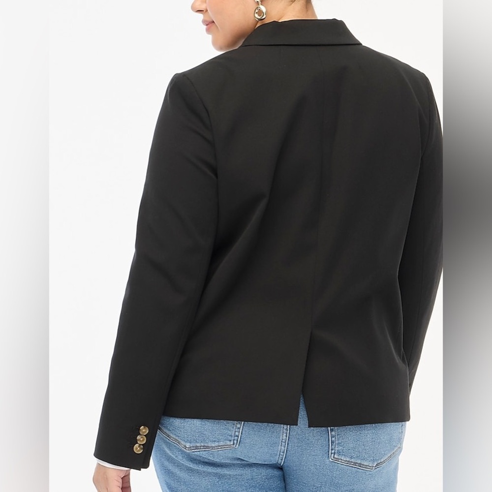J. Crew Factory Cotton-blend two-button blazer in Black - Picture 4 of 12
